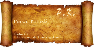Perci Kilián névjegykártya